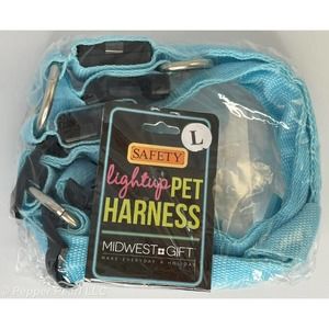 Pet Harness Safety LED Light UP Midwest Gift 4 Button CR2032 Batteries Blue